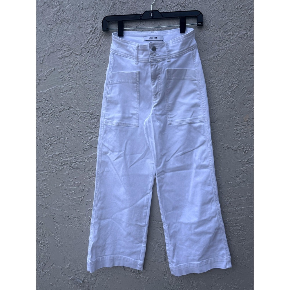 Joe's Jeans Womens White Wide Leg High Rise Patch Pocket Utility Pants Size 24